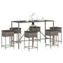 Juego de bar de jardín de 7 piezas con cojines ratán PE gris by , Garden sets - Ref: Foro24-3261474, Price: 404,31 €, Discoun...