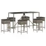 Juego de bar de jardín de 7 piezas con cojines ratán PE gris de , Conjuntos de jardín - Ref: Foro24-3261474, Precio: 397,17 €...