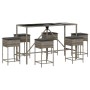 Juego de bar de jardín de 7 piezas con cojines ratán PE gris by , Garden sets - Ref: Foro24-3261474, Price: 404,31 €, Discoun...
