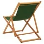 Folding beach chair made of eucalyptus wood and green fabric by vidaXL, Garden chairs - Ref: Foro24-310315, Price: 65,18 €, D...