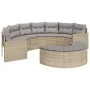 Sofá de jardín semicircular con cojines ratán sintético beige by , Outdoor sofas - Ref: Foro24-3318515, Price: 448,35 €, Disc...
