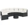 Sofá de jardín semicircular con mesa y cojines ratán PE negro by , Outdoor sofas - Ref: Foro24-3318517, Price: 481,92 €, Disc...