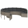 Sofá de jardín redondo con cojines ratán sintético gris by , Outdoor sofas - Ref: Foro24-3318541, Price: 528,55 €, Discount: %
