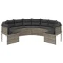 Sofá de jardín redondo con cojines ratán sintético gris by , Outdoor sofas - Ref: Foro24-3318541, Price: 635,04 €, Discount: %