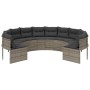 Sofá de jardín redondo con cojines ratán sintético gris by , Outdoor sofas - Ref: Foro24-3318541, Price: 528,55 €, Discount: %