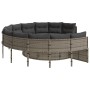 Sofá de jardín redondo con cojines ratán sintético gris by , Outdoor sofas - Ref: Foro24-3318541, Price: 528,55 €, Discount: %
