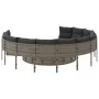 Sofá de jardín redondo con cojines ratán sintético gris by , Outdoor sofas - Ref: Foro24-3318541, Price: 635,04 €, Discount: %
