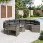 Sofá de jardín redondo con mesa y cojines ratán PE gris by , Outdoor sofas - Ref: Foro24-3318536, Price: 693,08 €, Discount: %