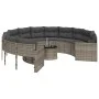 Sofá de jardín redondo con mesa y cojines ratán PE gris by , Outdoor sofas - Ref: Foro24-3318536, Price: 693,08 €, Discount: %