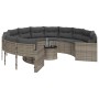 Sofá de jardín redondo con mesa y cojines ratán PE gris by , Outdoor sofas - Ref: Foro24-3318536, Price: 574,70 €, Discount: %