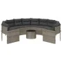 Sofá de jardín redondo con mesa y cojines ratán PE gris by , Outdoor sofas - Ref: Foro24-3318536, Price: 693,08 €, Discount: %
