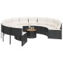 Sofá de jardín redondo con mesa y cojines ratán PE negro by , Outdoor sofas - Ref: Foro24-3318548, Price: 542,42 €, Discount: %