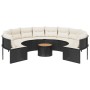 Sofá de jardín redondo con mesa y cojines ratán PE negro by , Outdoor sofas - Ref: Foro24-3318548, Price: 542,42 €, Discount: %