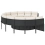 Sofá de jardín redondo con mesa y cojines ratán PE negro by , Outdoor sofas - Ref: Foro24-3318548, Price: 542,42 €, Discount: %