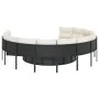 Sofá de jardín redondo con mesa y cojines ratán PE negro by , Outdoor sofas - Ref: Foro24-3318548, Price: 654,14 €, Discount: %