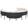 Sofá de jardín redondo con mesa y cojines ratán PE negro by , Outdoor sofas - Ref: Foro24-3318548, Price: 542,42 €, Discount: %