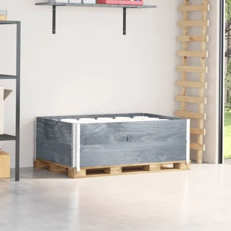 Collares de palets 2 uds madera maciza de pino gris 120x80 cm by , Loading platforms and pallets - Ref: Foro24-4010277, Price...