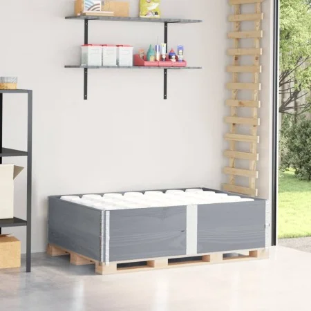 Collares de palets 2 uds madera maciza de pino gris 150x100 cm by , Loading platforms and pallets - Ref: Foro24-4010307, Pric...