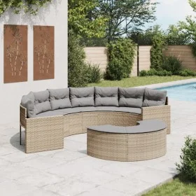Sofá de jardín semicircular 2 piezas ratán sintético beige by , Outdoor sofas - Ref: Foro24-3262063, Price: 632,30 €, Discoun...