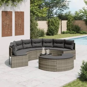 Set de sofá de jardín semicircular 3 pzas ratán sintético gris by , Outdoor sofas - Ref: Foro24-3262075, Price: 611,59 €, Dis...