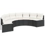Sofá de jardín semicircular con cojines ratán sintético negro by , Outdoor sofas - Ref: Foro24-3318522, Price: 389,24 €, Disc...