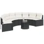 Sofá de jardín semicircular con cojines ratán sintético negro by , Outdoor sofas - Ref: Foro24-3318522, Price: 422,30 €, Disc...