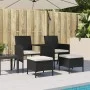 Sofá de jardín 2 plazas con mesa y taburetes ratán PE negro by , Outdoor sofas - Ref: Foro24-317626, Price: 240,77 €, Discoun...