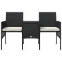 Sofá de jardín 2 plazas con mesa y taburetes ratán PE negro by , Outdoor sofas - Ref: Foro24-317626, Price: 240,77 €, Discoun...