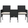 Sofá de jardín 2 plazas con mesa y taburetes ratán PE negro by , Outdoor sofas - Ref: Foro24-317626, Price: 244,49 €, Discoun...