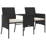 Sofá de jardín 2 plazas con mesa y taburetes ratán PE negro by , Outdoor sofas - Ref: Foro24-317626, Price: 244,49 €, Discoun...