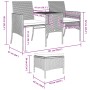 Zweiplätziges Gartensofa mit Tisch und Hockern aus schwarzem PE-Rattan. von , Outdoor-Sofas - Ref: Foro24-317626, Preis: 244,...