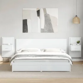Mesitas de noche de pared con luces LED 2 unidades blanco by , Nightstands - Ref: Foro24-848158, Price: 131,33 €, Discount: %