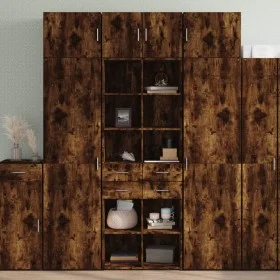 Aparador alto madera de ingeniería roble ahumado 70x42,5x185 cm by , Sideboards - Ref: Foro24-3281466, Price: 160,36 €, Disco...