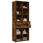 Aparador alto madera de ingeniería roble ahumado 70x42,5x185 cm by , Sideboards - Ref: Foro24-3281466, Price: 162,50 €, Disco...
