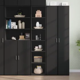Aparador alto madera de ingeniería negro 40x41x185 cm by , Sideboards - Ref: Foro24-3281667, Price: 88,44 €, Discount: %