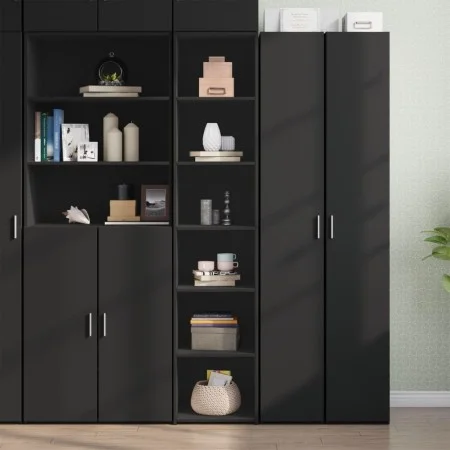 Aparador alto madera de ingeniería negro 40x41x185 cm de , Aparadores - Ref: Foro24-3281667, Precio: 88,41 €, Descuento: %