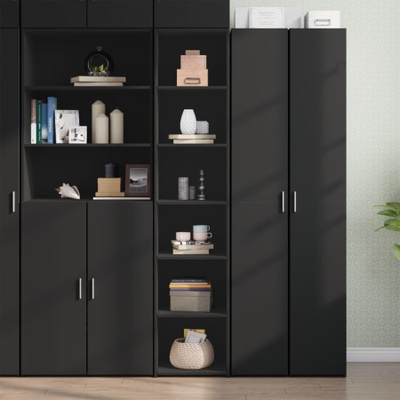 Aparador alto madera de ingeniería negro 40x41x185 cm by , Sideboards - Ref: Foro24-3281667, Price: 89,49 €, Discount: %