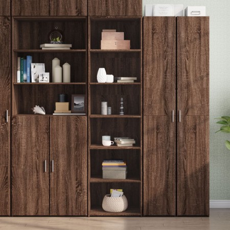 Aparador alto madera de ingeniería marrón roble 50x41x185 cm by , Sideboards - Ref: Foro24-3281686, Price: 101,81 €, Discount: %