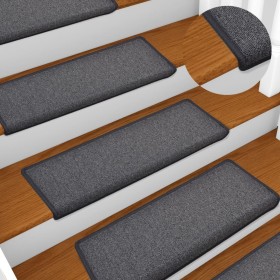 Alfombrillas para escaleras 15 unidades 65x21x4 cm Gris oscuro