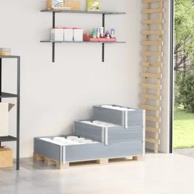 Arriate elevado de 3 niveles madera maciza pino gris 120x80 cm by , Pots and planters - Ref: Foro24-4010311, Price: 90,21 €, ...