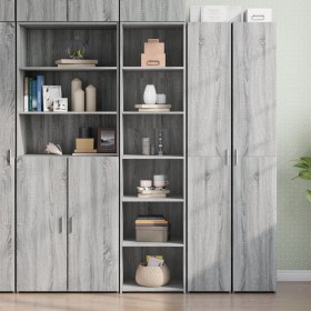 Aparador alto madera de ingeniería gris Sonoma 45x41x185 cm de , Aparadores - Ref: Foro24-3281678, Precio: 95,12 €, Descuento: %