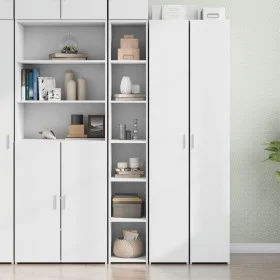 Aparador alto madera de ingeniería blanco 30x41x185 cm by , Sideboards - Ref: Foro24-846411, Price: 79,00 €, Discount: %