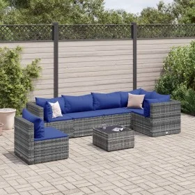 Set de muebles de jardín 7 pzas y cojines ratán sintético gris by , Garden sets - Ref: Foro24-3308183, Price: 467,23 €, Disco...
