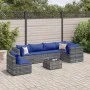 Set de muebles de jardín 7 pzas y cojines ratán sintético gris de , Conjuntos de jardín - Ref: Foro24-3308183, Precio: 466,81...