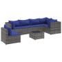 Gartenmöbel-Set 7-teilig und Kissen aus grauem Kunst-Rattan von , Gartensets - Ref: Foro24-3308183, Preis: 472,90 €, Rabatt: %