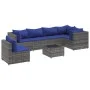 Set de muebles de jardín 7 pzas y cojines ratán sintético gris de , Conjuntos de jardín - Ref: Foro24-3308183, Precio: 466,81...