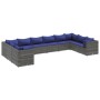 Gartenmöbel-Set, 10-teilig, mit grauen Kissen aus synthetischem Rattan. von , Gartensets - Ref: Foro24-3308287, Preis: 713,54...