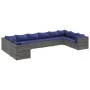 Set de muebles de jardín 10 pzas y cojines ratán sintético gris de , Conjuntos de jardín - Ref: Foro24-3308287, Precio: 656,4...