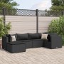 Set muebles de jardín 6 piezas y cojines ratán sintético negro de , Conjuntos de jardín - Ref: Foro24-3308211, Precio: 451,87 €