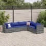 Set de muebles de jardín 6 pzas y cojines ratán sintético gris de , Conjuntos de jardín - Ref: Foro24-3308143, Precio: 389,45...